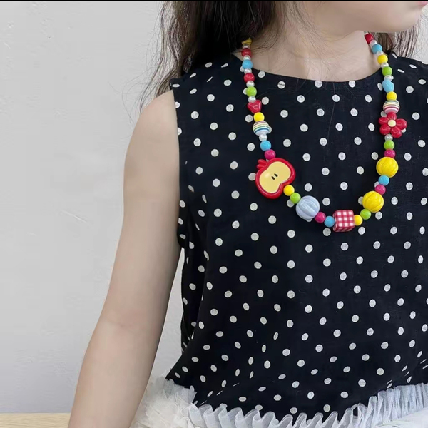 Jojo Children's Hair Accessories Versatile Flower Necklace Girls' Collarbone Chain Baby Beaded Neck Chain Sweater Chain New Year Accessories — 3