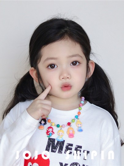 Kinderaccessoires Mädchen Cartoon Prinzessin Perlenkette kleines Mädchen Elsa Kurome Anhänger Halsband Babyschmuck