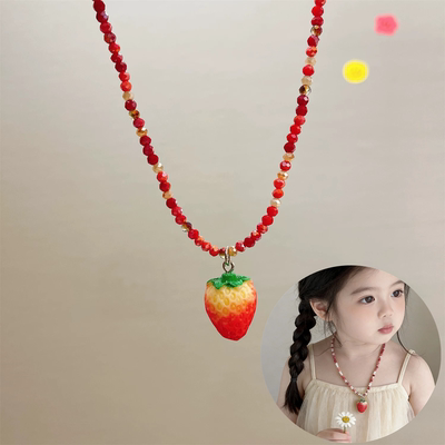Jojo Children's Hair Accessories Versatile Flower Necklace Girls' Collarbone Chain Baby Beaded Neck Chain Sweater Chain New Year Accessories — 6