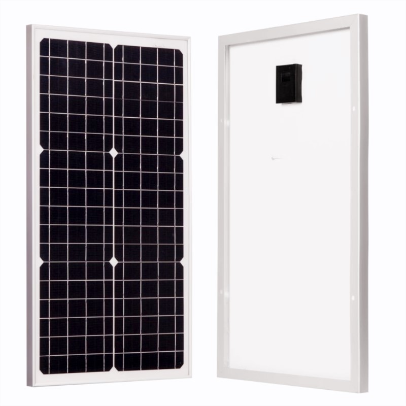 Foot power single crystal solar panel 30W photovoltaic power generation Board 12V special battery lithium battery charging household