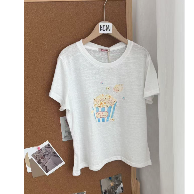 【Jue Jue Jia】Popcorn Packaging 3D Popcorn Pattern T-Shirt