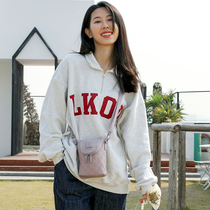 Gudika mobile phone bag female messenger mini backpack lightweight versatile nylon mobile phone bag ins rhombus bucket bag