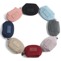 Solid color coin purse nylon cloth Japanese and Korean young womens card holder mini shell coin bag small zipper storage bag