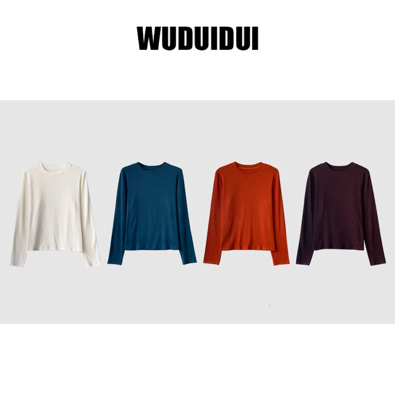 Wu Dui Dui [Half-Cooked Cheese] High-End Mousse Wool Soft and Gentle Back-Seam Split Autumn and Winter Slimming Base Shirt