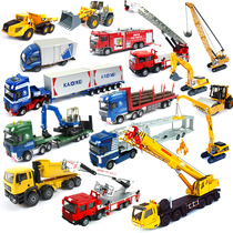 Kediwai Engineering Car Excavator Alloy Simulation Model Fire Truck Crane Transporter Children Toy Cars