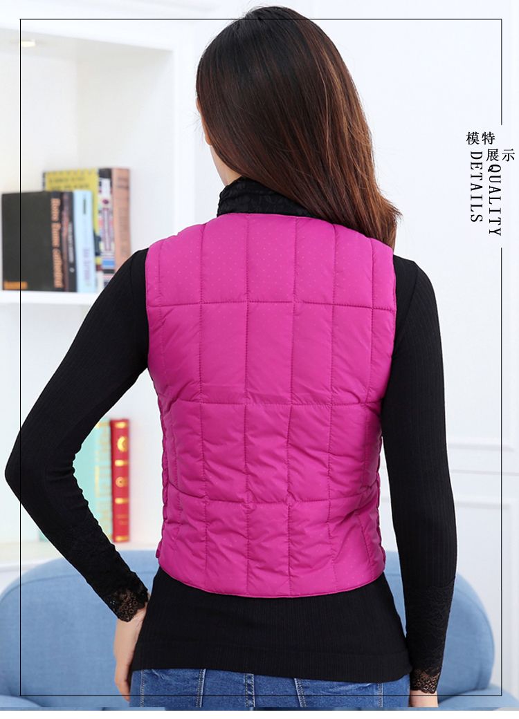 Áo vest nữ xuống mùa đông trung niên ngắn vest ấm áp vai thon thả mẹ mặc vest cỡ lớn váy nữ