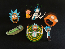 () 6 pieces of peace among worlds pickled cucumber brooch around Rick and Morty
