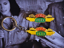 Old friends peripheral photo frame central perk Alloy oil drop brooch keychain