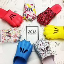 Animal slippers summer personality creative couples wear animal cartoon shoes Girls non-slip home cat claws