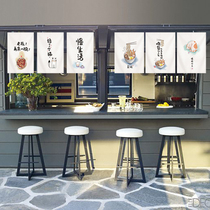 Kitchen Japanese cartoon short curtain hanging curtain flag curtain decoration partition curtain door head curtain custom restaurant door dust cloth