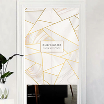 Nordic simple fabric door curtain partition curtain partition curtain porch half curtain study living room cabinet cover curtain free punching Net red customization