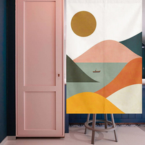 Nordic cotton and linen kitchen bathroom non-perforated partition Curtain restaurant personalized fabric bedroom ins style custom door curtain
