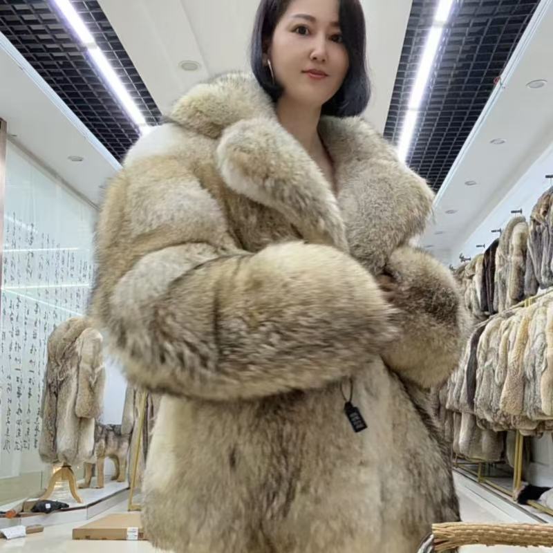 Legally Imported Coyote Fur Coat, Unisex Wolf Fur Coat, North American Coyote Fur Coat Legally Imported Coyote Fur Coat, Unisex Wolf Fur Coat, North American Coyote Fur Coat