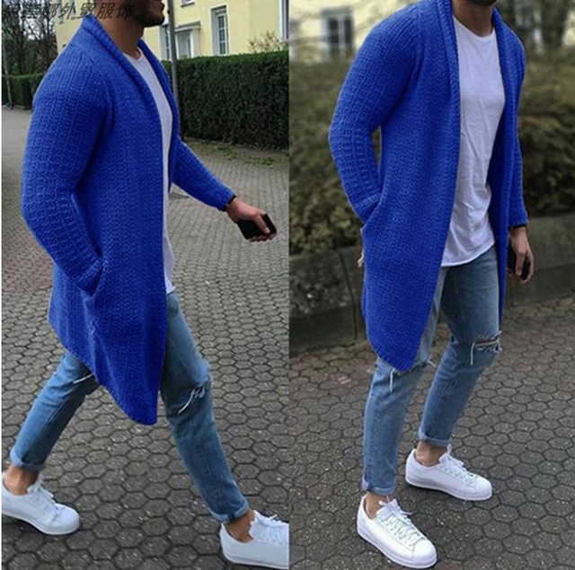 sweatermen longcoatcardiganbigsize plus size cardigan knitwear2019