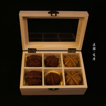 Handmade solid wood box 6-g first decorated box Veneered walnut containing wood box collection infuge box to store moisture-proof and anti-insect