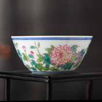 Jue Yu Kiln hand-painted Jingdezhen glazed pastel chrysanthemum tea cup Chicken pot Master Teacup Handmade antique tea set