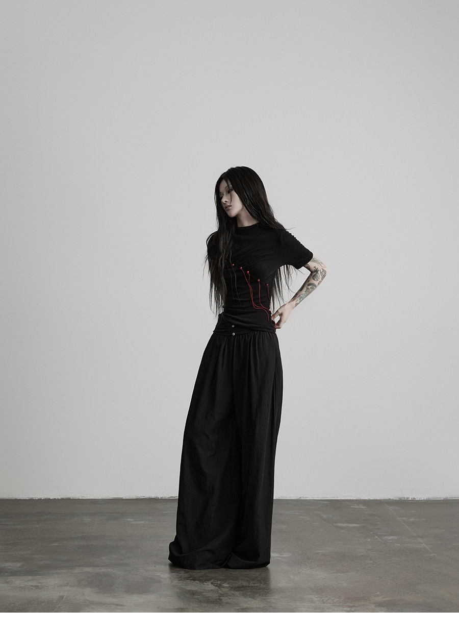 INDULGE Mystic Crinkle Loose Wide-Leg Pants