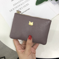 2021 New Mini ultra-thin short wallet womens coin purse leather coin bag female top layer cowhide wallet clip