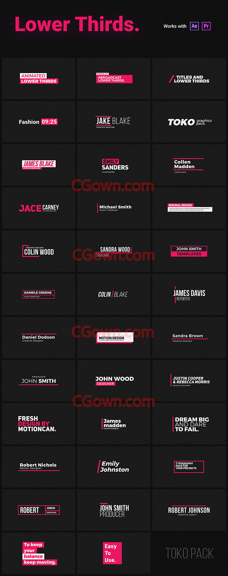 【米松独家破解】创意MG图形动画元素包V3.0版本1450+种效果制作-PR预设与AE脚本下载