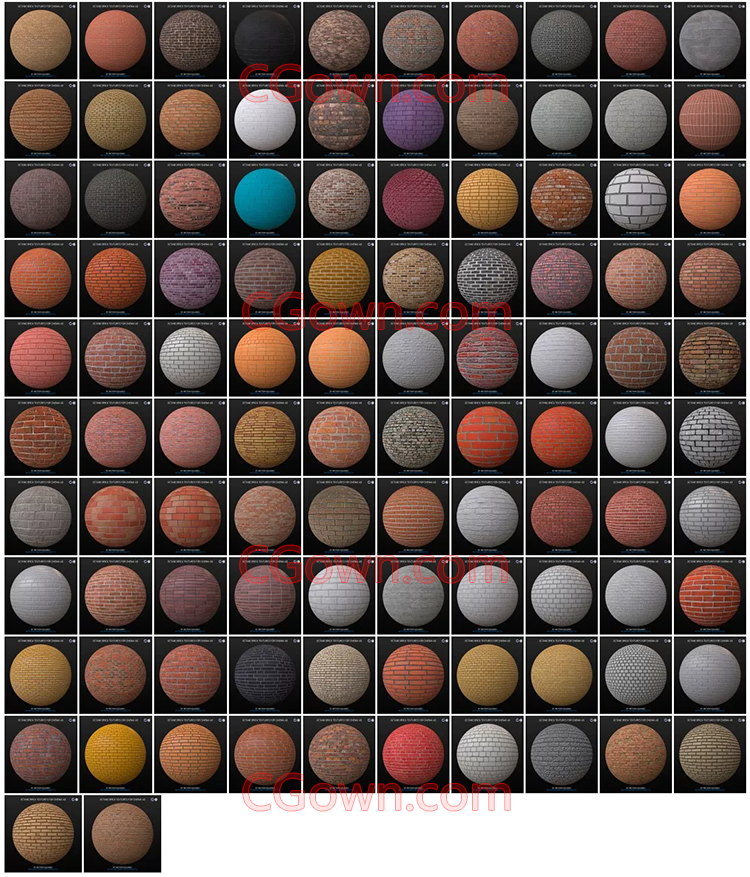 C4D预设Vray材质渲染4K纹理瓷砖大理石头织物木金属混凝土地路道-CG资源网 C4D预设Vray材质渲染4K纹理瓷砖大理石头织物木金属混凝土地路道