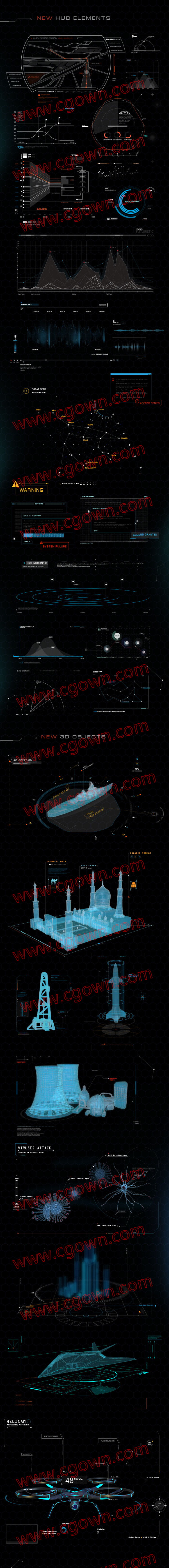 AE扩展脚本高科技军事信息化HUD动态UI元素科幻技术全息图表-CG资源网 AE扩展脚本高科技军事信息化HUD动态UI元素科幻技术全息图表
