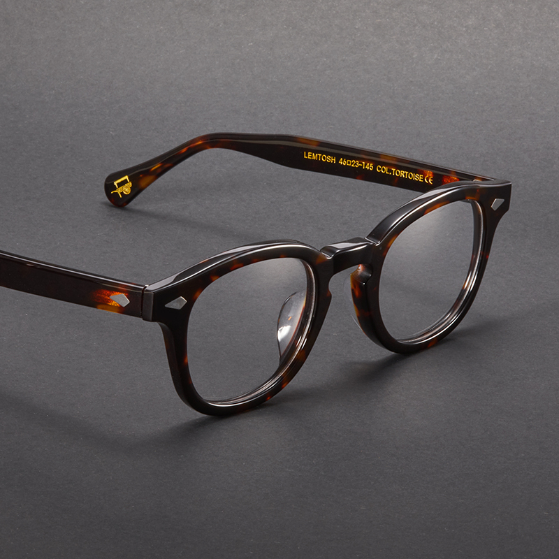 Moscot Vintage Round Eyeglass Frames for Men with Prescription Lenses, Imported Material for Women, Lemtosh