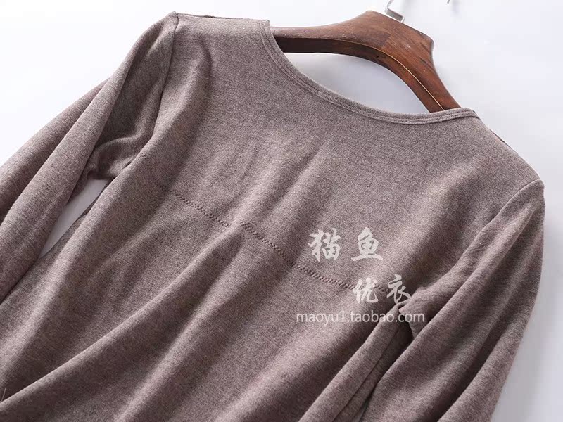 Phụ nữ gây sốt với bộ đồ ấm áp V-cổ ren Quần áo mùa thu tự sưởi quần dài Quần dài đến đầu gối Miếng đệm vai bộ đồ