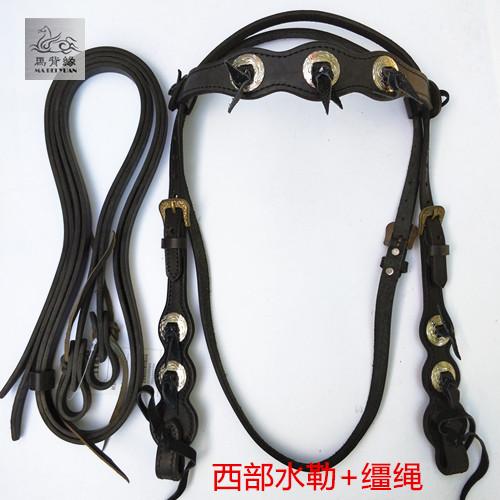Western cowhide water bridle bridle head riding equipment saddle horse back edge harness