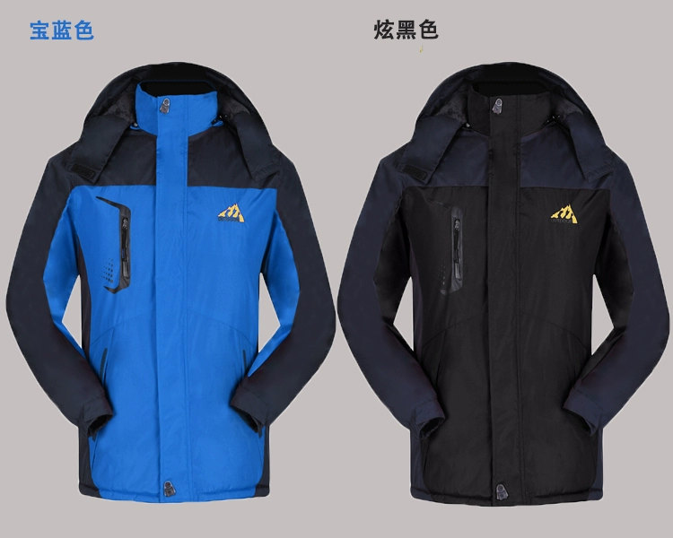 Mùa đông cộng với nhung dày lên và tải của người đàn ông áo bông ấm và windproof không thấm nước cưỡi cá áo bông áo khoác