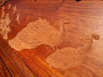 Big Fruit Rosewood (Burmese Flower) Ruyi Flower and Bird Sofa