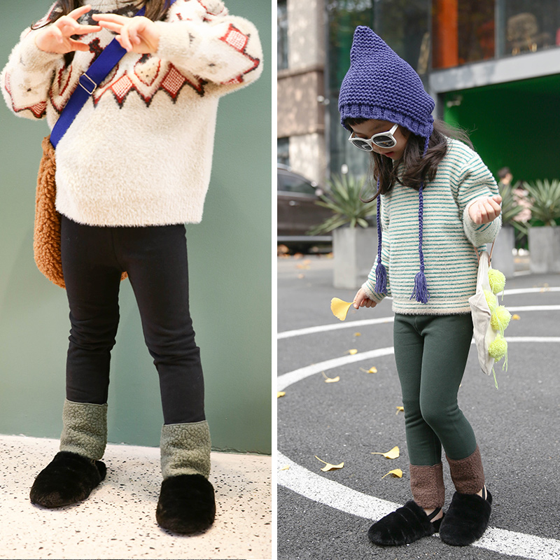 Pear Small Idle Girl Autumn Winter Style Add Suede Cashmere Collage of Inner Lap Pants 100 Hitch SMOKE PIPE PANTS E84P1744