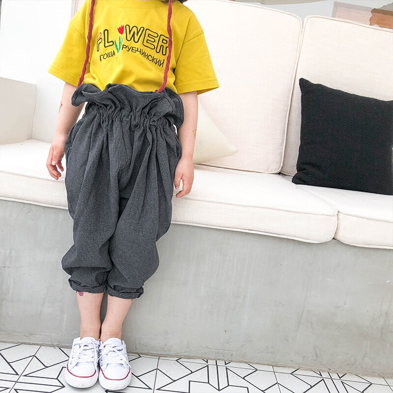 Pear Little Idle Girl Tight Pants Baby High Waist 90% Pants Loose