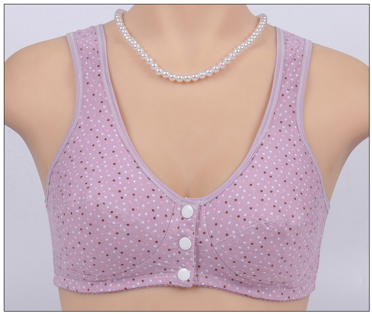 Mẹ trung niên mảnh mai khóa ngực kiểu vest không có vòng thép Phụ nữ trung niên XL cotton cũ đồ lót mùa hè áo ngực cho bé bú