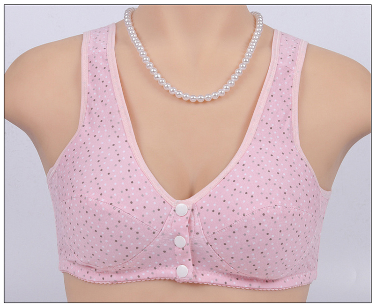 Mẹ trung niên mảnh mai khóa ngực kiểu vest không có vòng thép Phụ nữ trung niên XL cotton cũ đồ lót mùa hè áo ngực cho bé bú