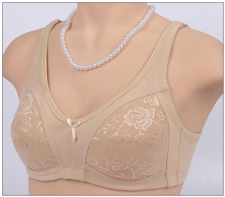 Bà mẹ trung niên áo ngực mỏng kiểu vest không vành Phụ nữ trung niên XL cotton cũ đồ lót mùa hè áo bra