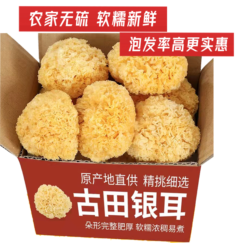 Gutian silver ear dry goods farmyard wild ugly ear 500 gr bagged soft glutinous no sulphur fresh white fungus Snow ear lotus seed soup