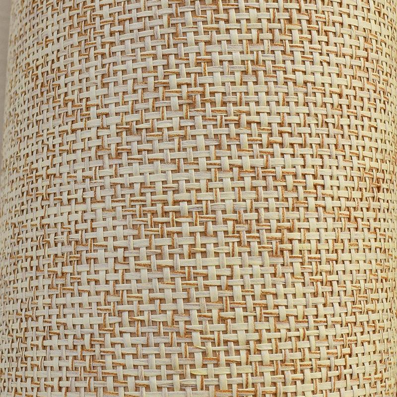 Straw wallpaper Korean Southeast Asian style bed and breakfast small cross grid wallpaper Ethnic characteristics theme dining room box