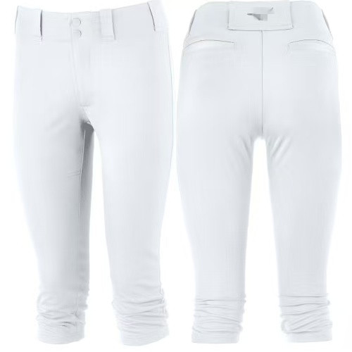 Professional Baseball Pants, Softball Pants, Capri Pants, Spring and Summer Thin Quick-Drying Breathable Pants for Adults, Children, and Teenagers, White and Black