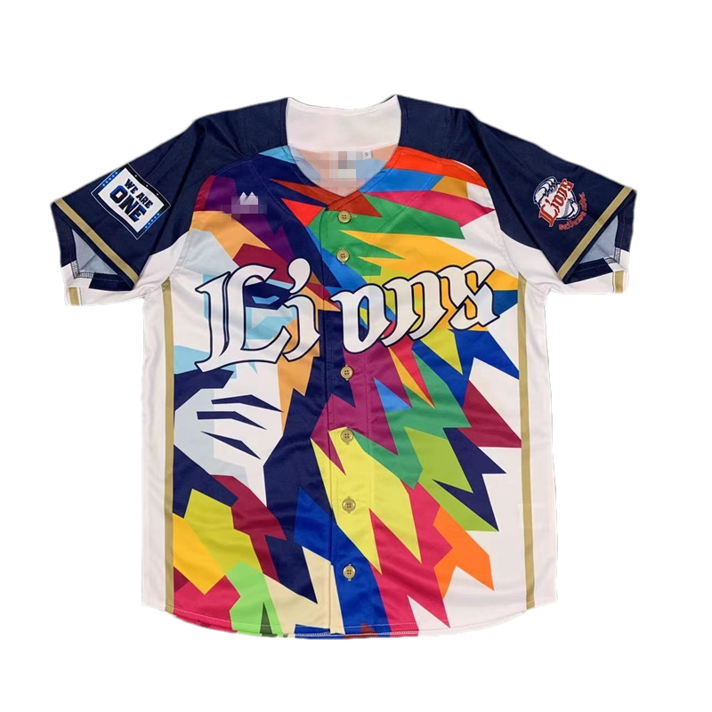 Japan's Xiwu Lion Team baseball clothes fans to wear round-collar baseball clothes lovers' shirts adult teens