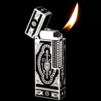 Серебряная черная наклонная труба зажигалка