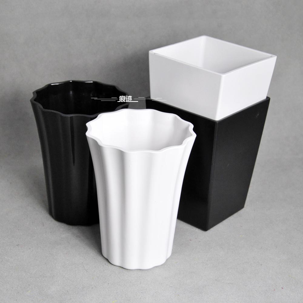 Acrylic vase plastic flowerpot flower planter imitation ceramic dry flower modern simple hydroponic green flower dish