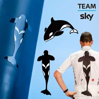 Tour de France Bicycle road car stickers Sky Team Whale Stickers