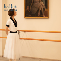 Russian imported Ballet Maniacs Ballet dance Middle sleeve white exercise body gymnastics uniform