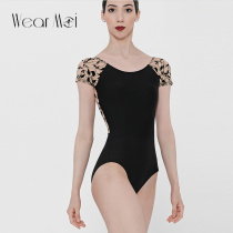 French imported Wear Moi short sleeve print dance ballet gymnastics body practice one yoga suit