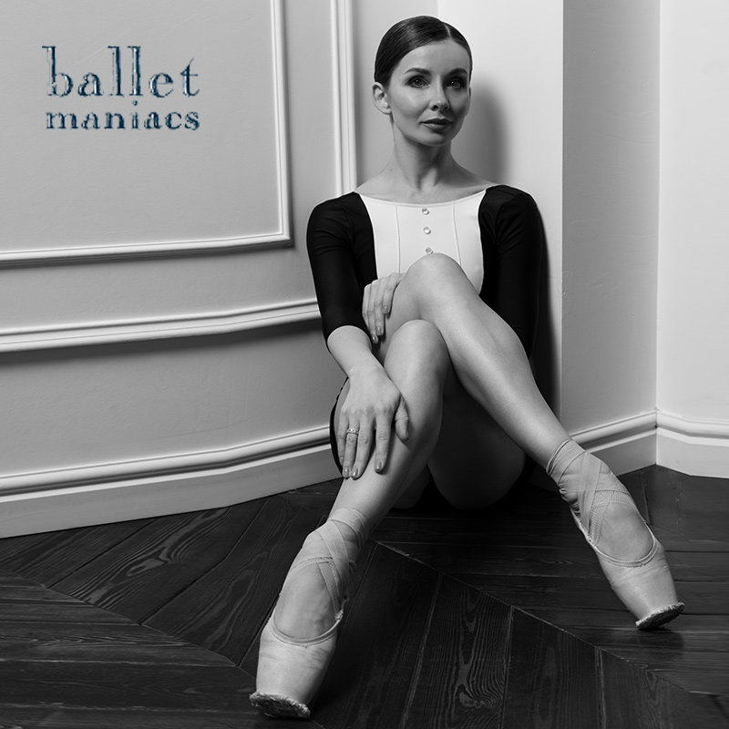 Russia imports Ballet Maniacs 50% sleeve black and white splicing dance ballet practice