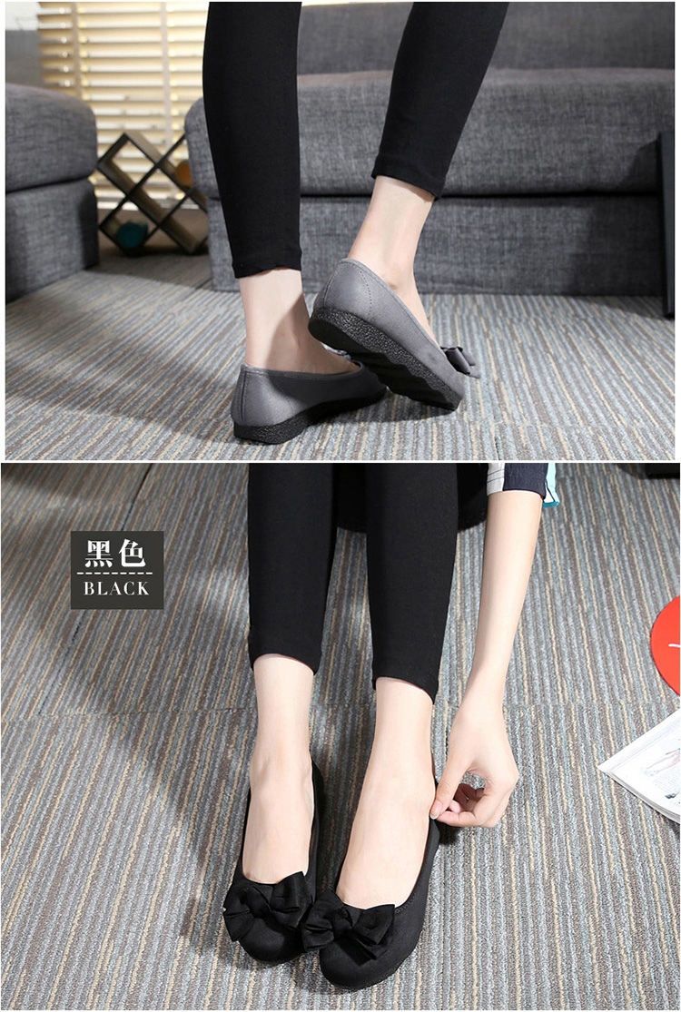 Mới nữ Hàn Quốc phiên bản thấp để giúp nông miệng của phụ nữ đôi giày cũ Bắc Kinh giày vải cúi giày làm việc phẳng peas giày giày của phụ nữ