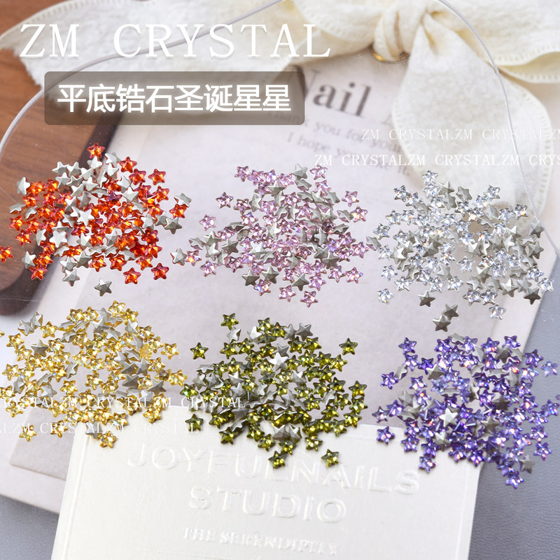 Zm Zircon New Super Shiny Flat Bottom Christmas Star Nail Art Rhinestones Mini Pentagram Colorful Irregular Rhinestones Nail Decorations Zm Zircon New Super Shiny Flat Bottom Christmas Star Nail Art Rhinestones Mini Pentagram Colorful Irregular Rhinestones Nail Decorations