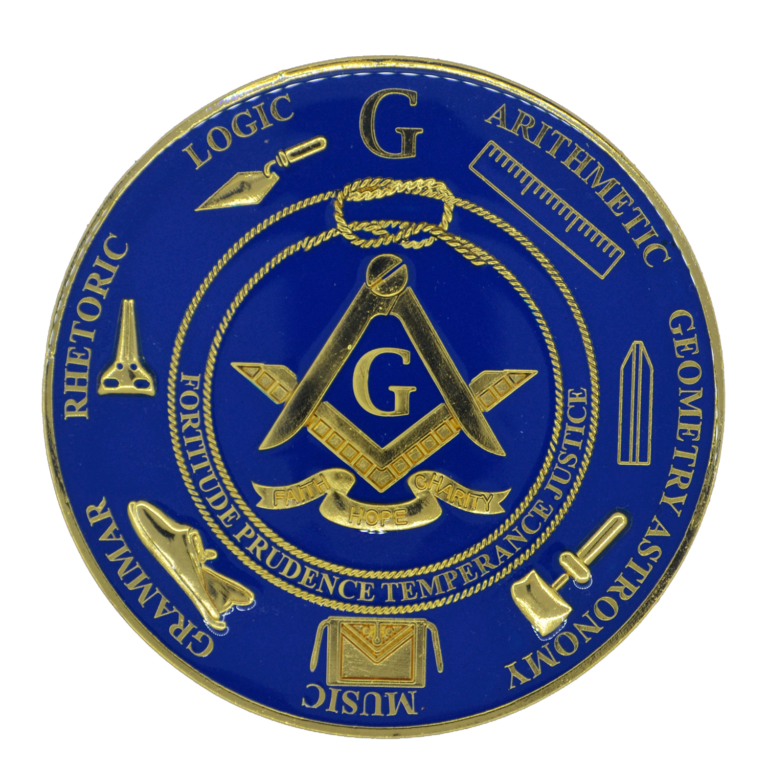 Masonic metal decorations Shop plaque Car modification Hood Car sticker Round car logo Alloy gold plated side logo