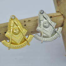 FreeMason FreeMason Sun God face inlaid rhinestone badge 18K gold plated brooch badge Member memorial