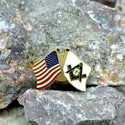 American Stars and Stripes Flag Freemasonry men's professional dress gilded badge business gift badge dinner brooch